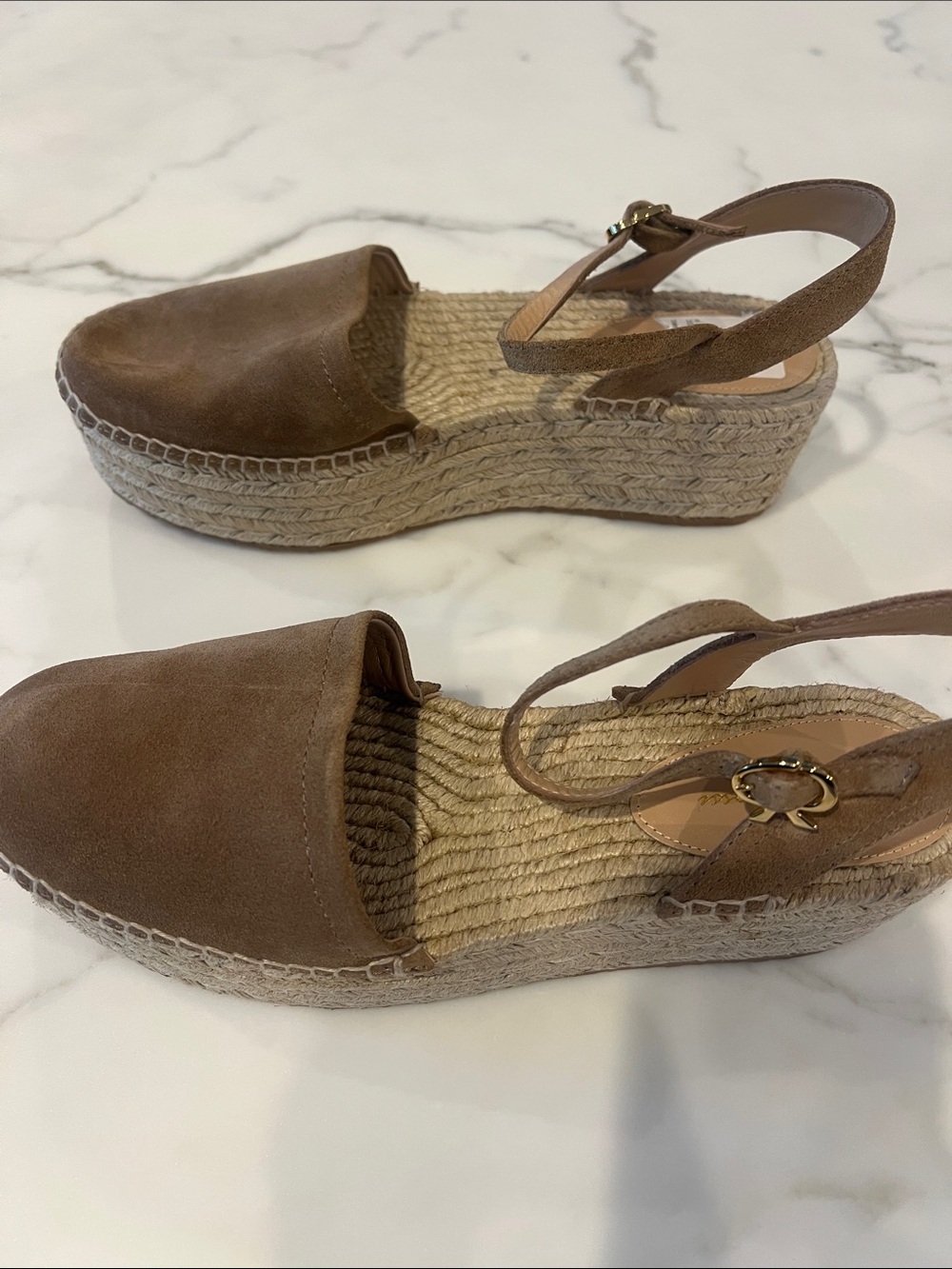 Gianvito Rossi Tan Suede Espadrille Wedge Sandals size 40.5 includes dust bag - Picture 4 of 10